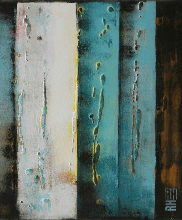 Abstracte "Turquoise Panels Dark" - Afbeelding 4