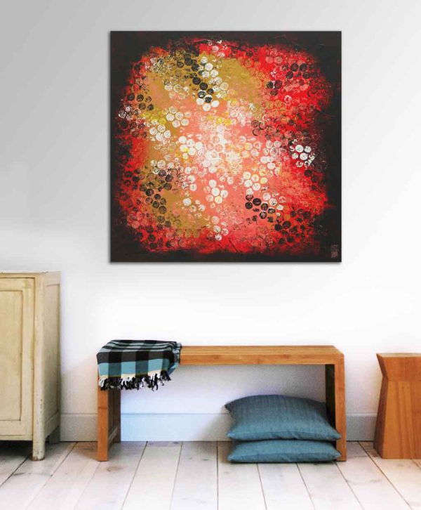rood vierkant schilderij modern abstract rotterdam