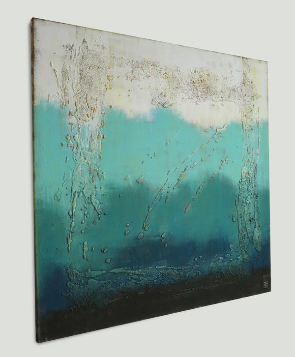 Blauw Schilderij "Oceanic Square" - Afbeelding 3