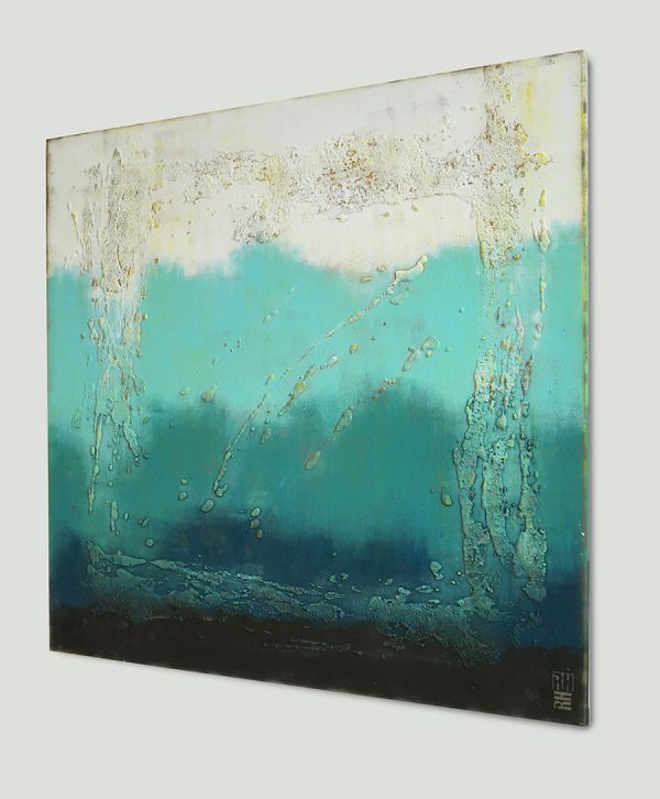 Blauw Schilderij "Oceanic Square" - Afbeelding 4