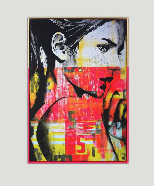 Neon Girl - Modern schilderij
