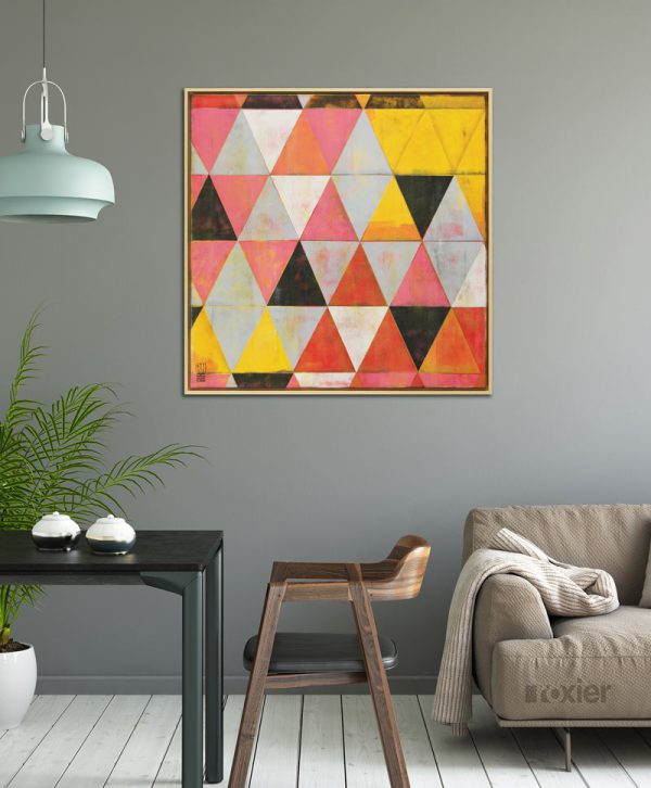 Traffic Pink Triangle - Incl. Lijst - Afbeelding 2