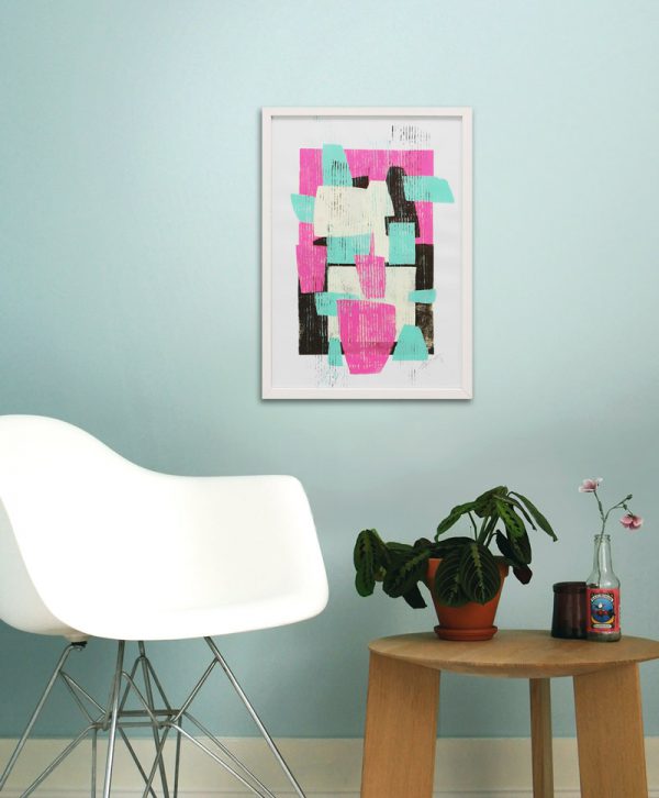 Fractured Pink - Incl Lijst - Ronald Hunter - Afbeelding 2