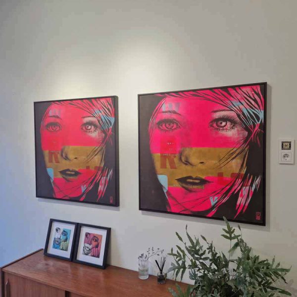 French Girl in Pink - Modern schilderij - Afbeelding 7