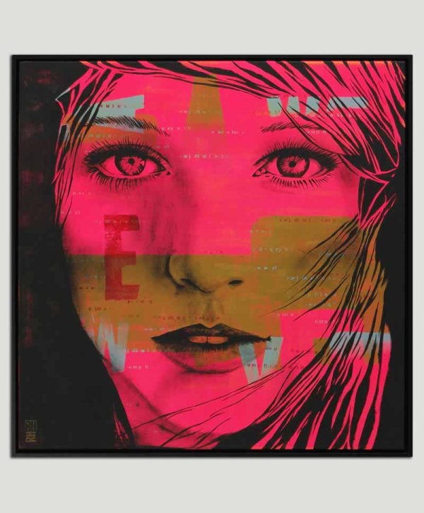 French Girl in Pink - Modern schilderij