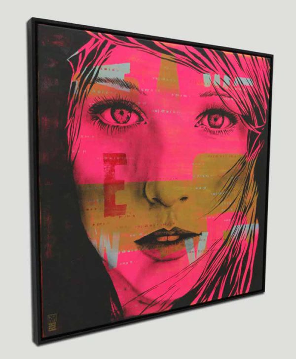 French Girl in Pink - Modern schilderij - Afbeelding 3