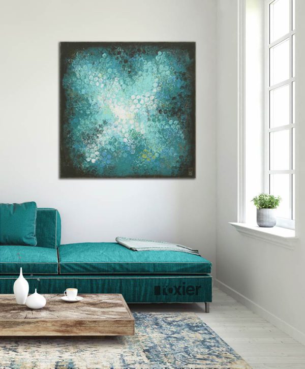 Vierkant "Boiling Bubbles Blue" - Afbeelding 2