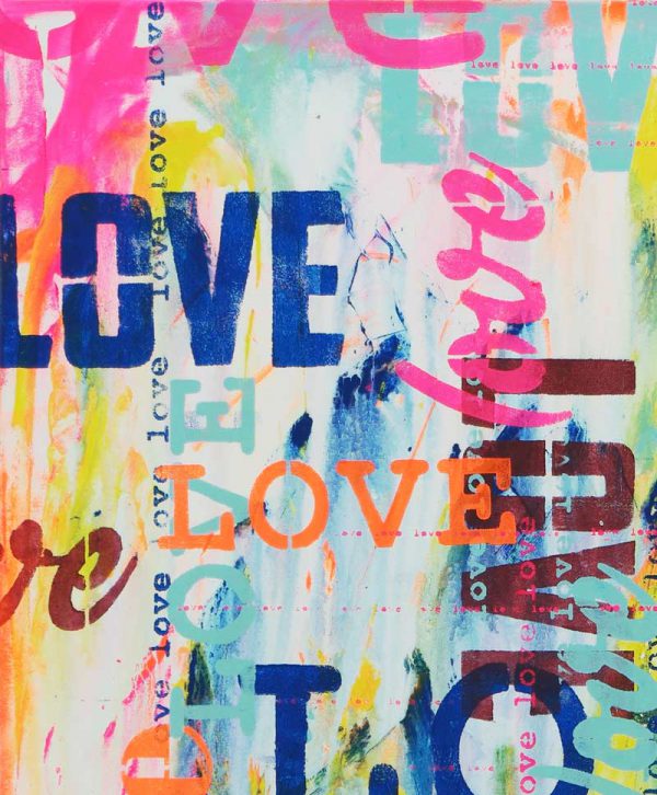 LOVE in Technicolor - Modern schilderij - Afbeelding 5
