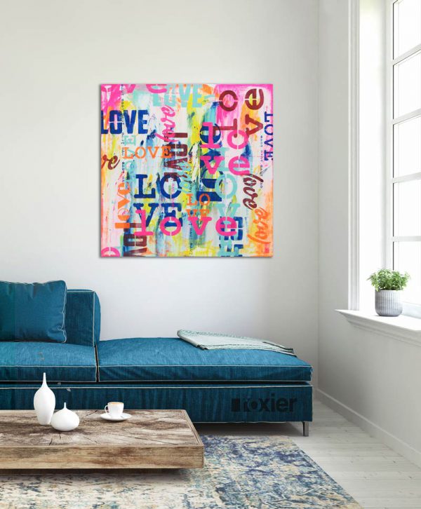 LOVE in Technicolor - Modern schilderij - Afbeelding 2