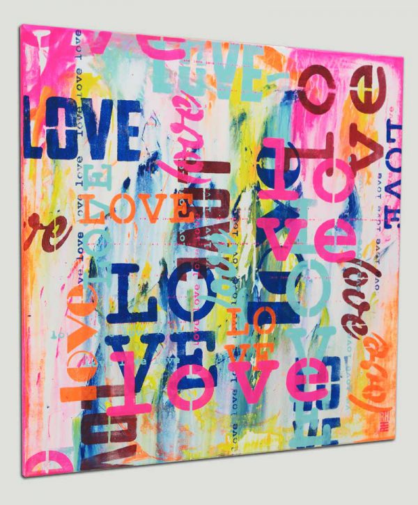 LOVE in Technicolor - Modern schilderij - Afbeelding 3