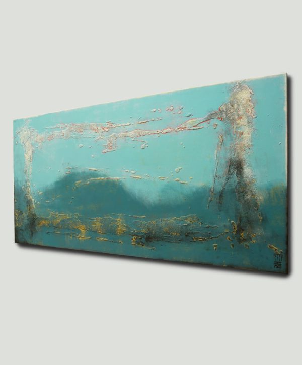 Schilderij "Blue Lagoon Landscape" - Afbeelding 4