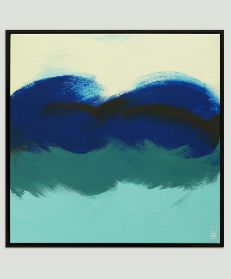blauw minimalistisch schilderij