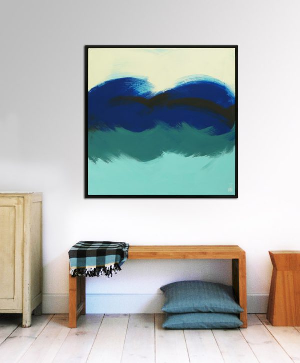 The Wave in Blue - Incl Lijst - Afbeelding 2