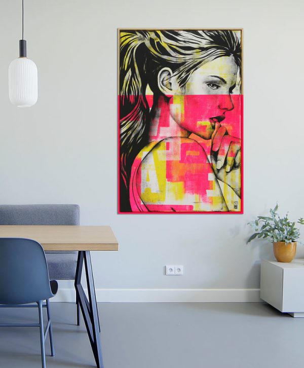 Neon Girl - Incl. Lijst - Ronald Hunter - Afbeelding 2