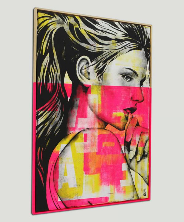 Neon Girl - Incl. Lijst - Ronald Hunter - Afbeelding 3