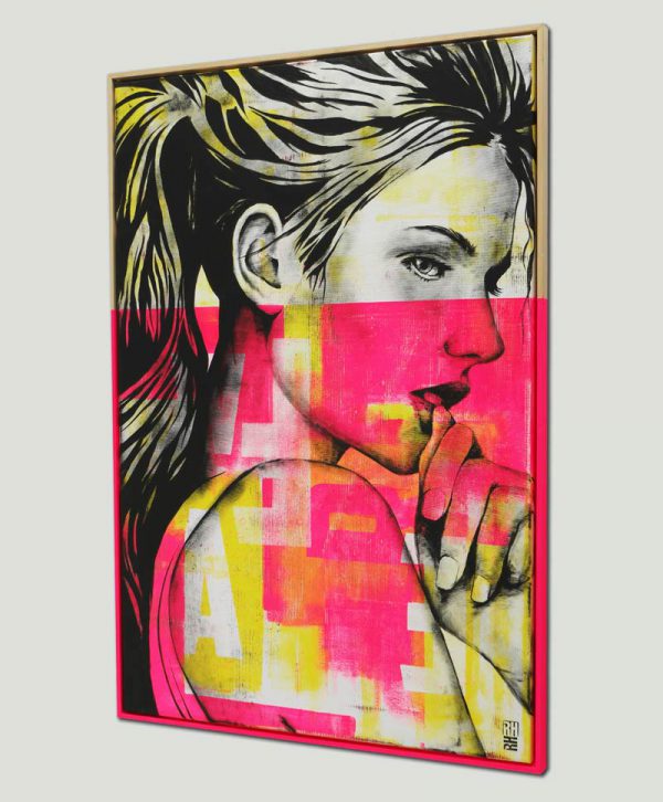 Neon Girl - Incl. Lijst - Ronald Hunter - Afbeelding 4