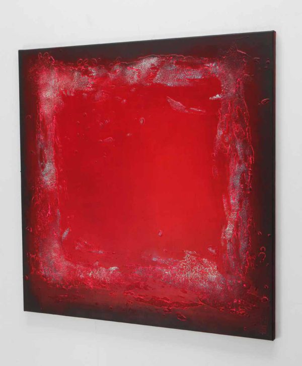 rood abstract schilderij