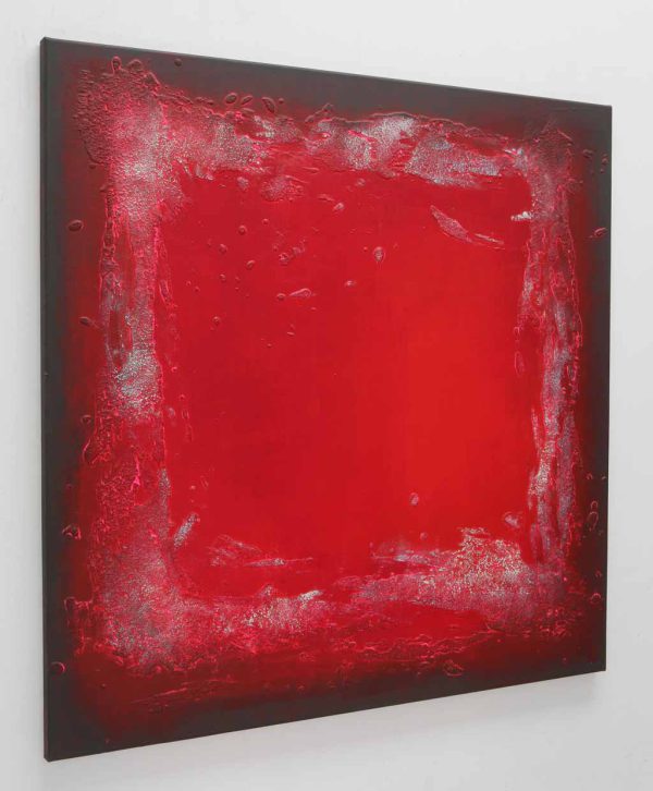 rood abstract schilderij