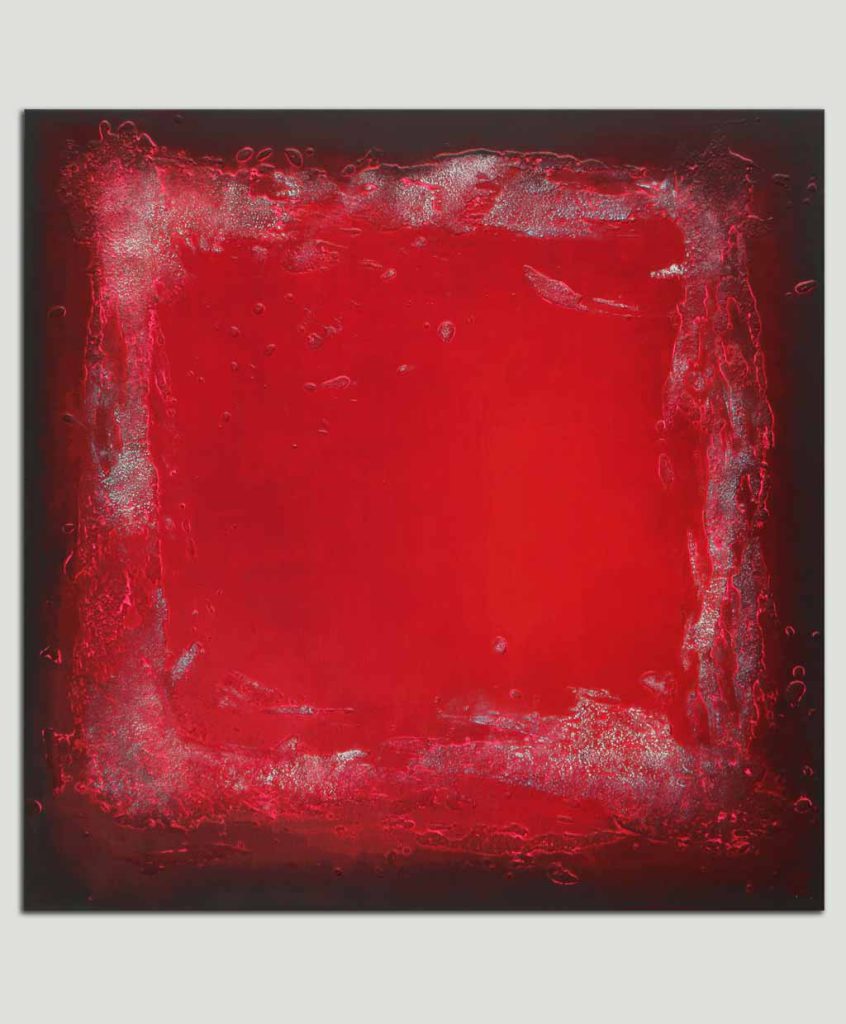 rood abstract schilderij