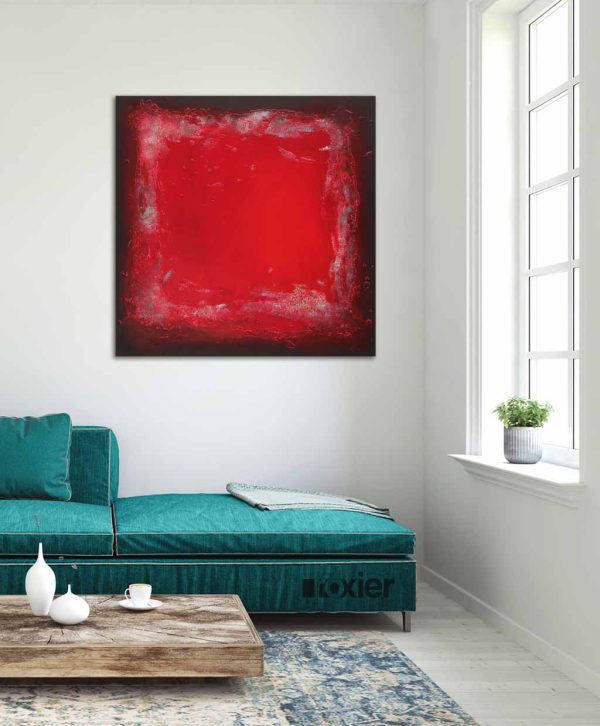 rood abstract schilderij