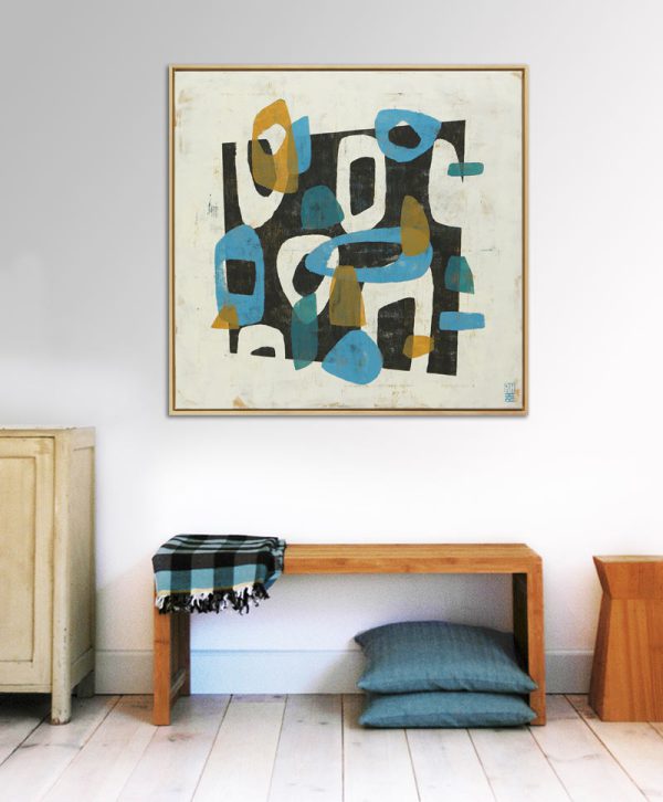 Round & Round in Blue and Camel - Incl Lijst - Afbeelding 4