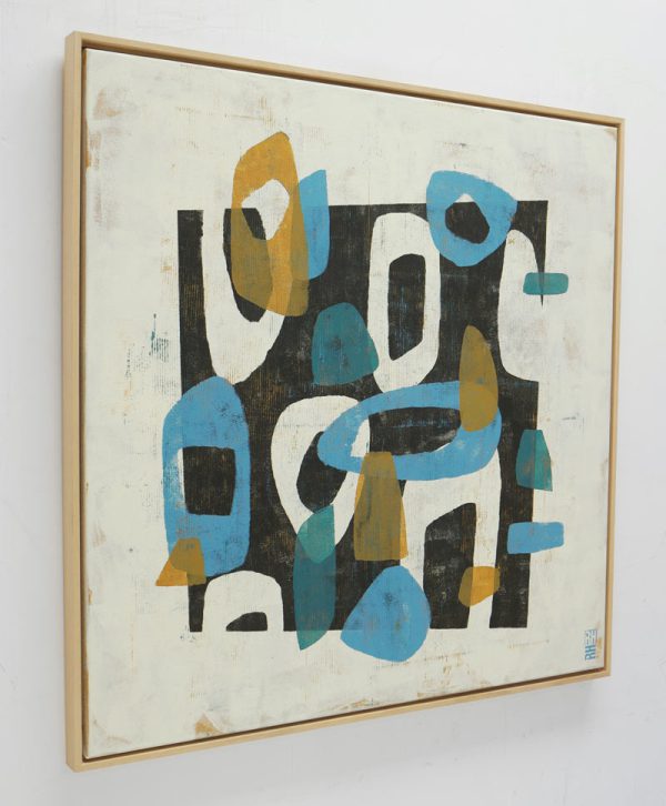 Round & Round in Blue and Camel - Incl Lijst - Afbeelding 2