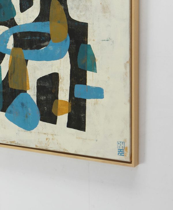 Round & Round in Blue and Camel - Incl Lijst - Afbeelding 6