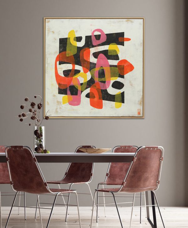 Round & Round in Pink and Orange - Incl Lijst - Afbeelding 4