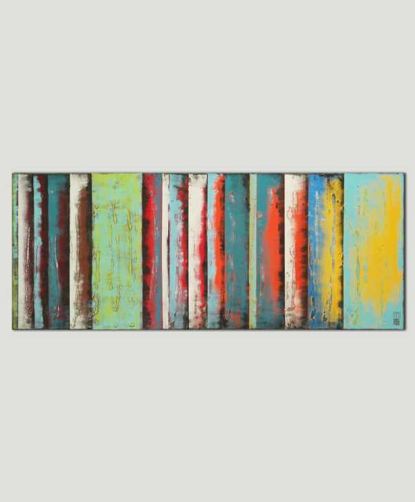 Abstract kleurrijk schilderij - Yellow panels