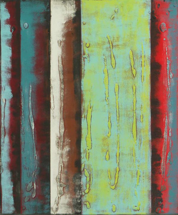 Abstract kleurrijk schilderij - Yellow panels