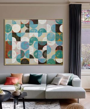 Abstract grafisch schilderij - Traffic grey