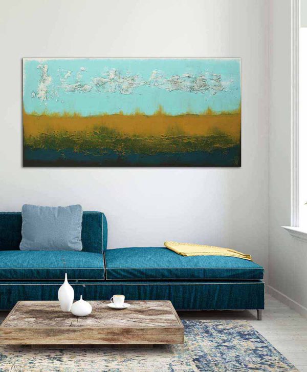 Landschap schilderij camel Turquoise