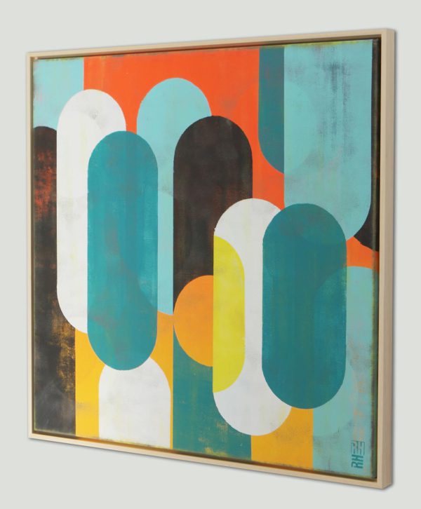 modern geel blauw schilderij abstract pop art kopen