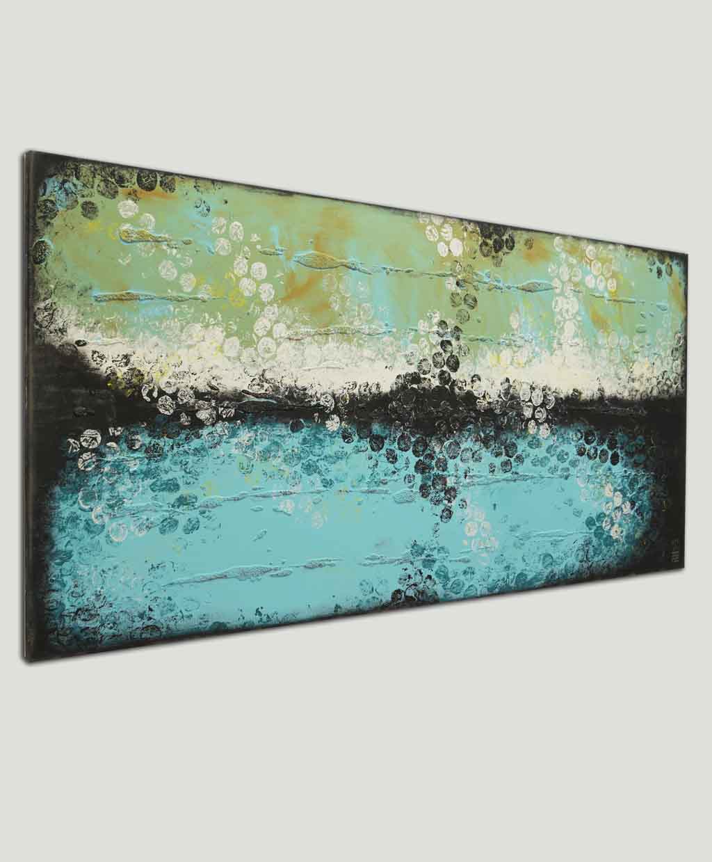 blauw horizon schilderij abstract modern