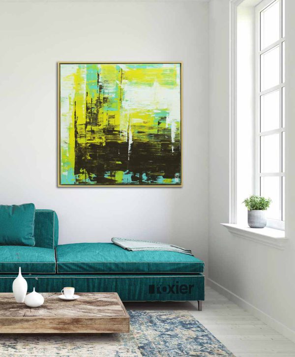 bruin schilderij met lijst kopen abstract