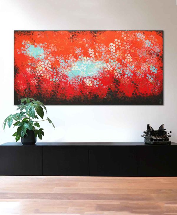 oranje landschap schilderij xl groot abstract