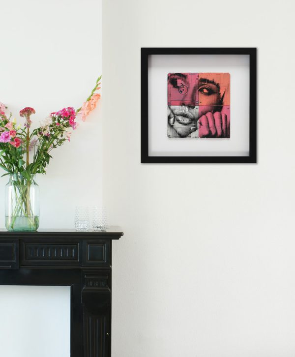 roze portret schilderij pop art gezicht modern