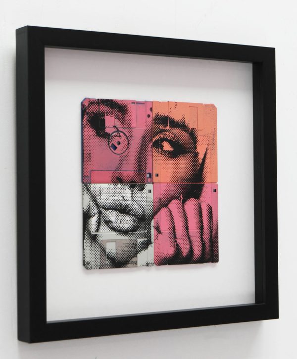 roze portret schilderij pop art gezicht modern