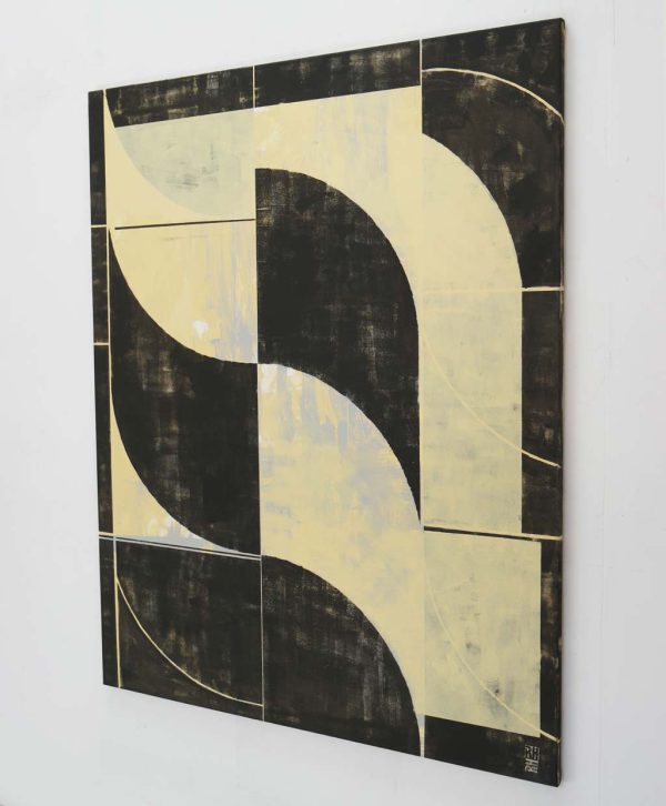 schilderij met zwart kleuren modern abstract groot xl