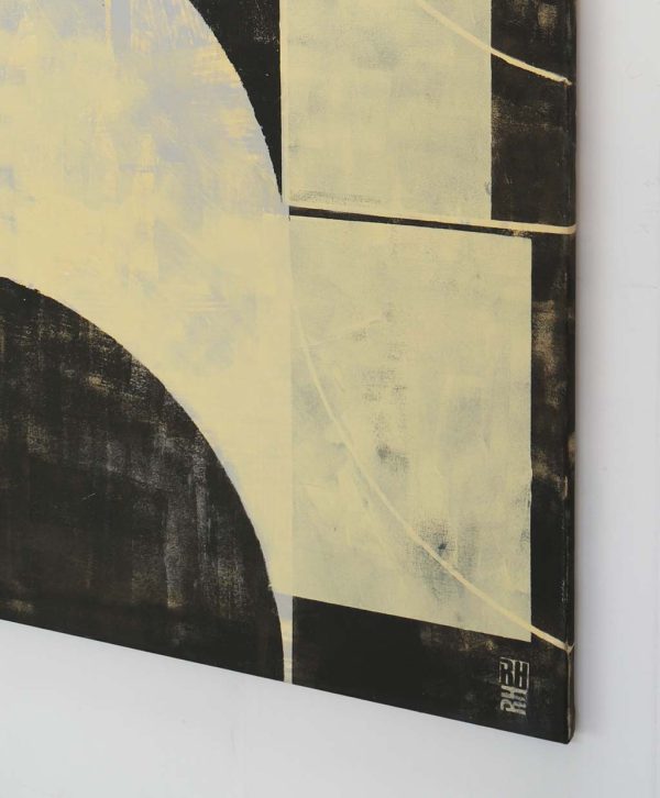 schilderij met zwart kleuren modern abstract groot xl