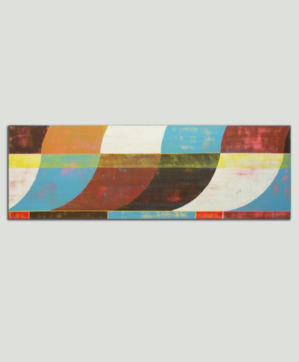 abstract bruin schilderij modern golven canvas