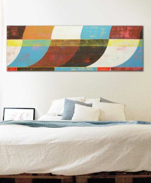 abstract bruin schilderij modern golven canvas