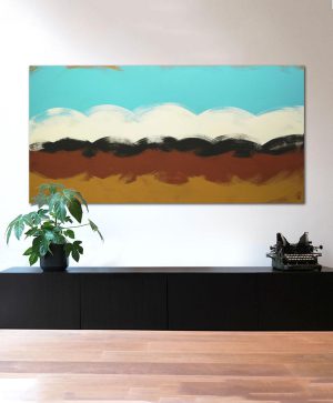 bruin abstract schilderij