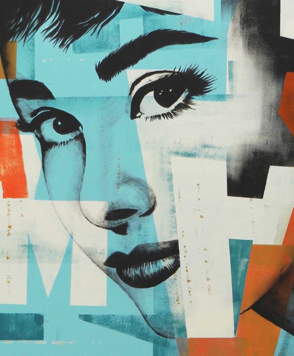 schilderij actrice audrey hepburn pop art portret