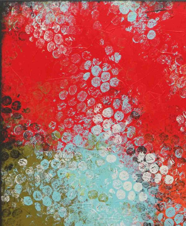 kleurrijk schilderij rood blauw boiling bubbles