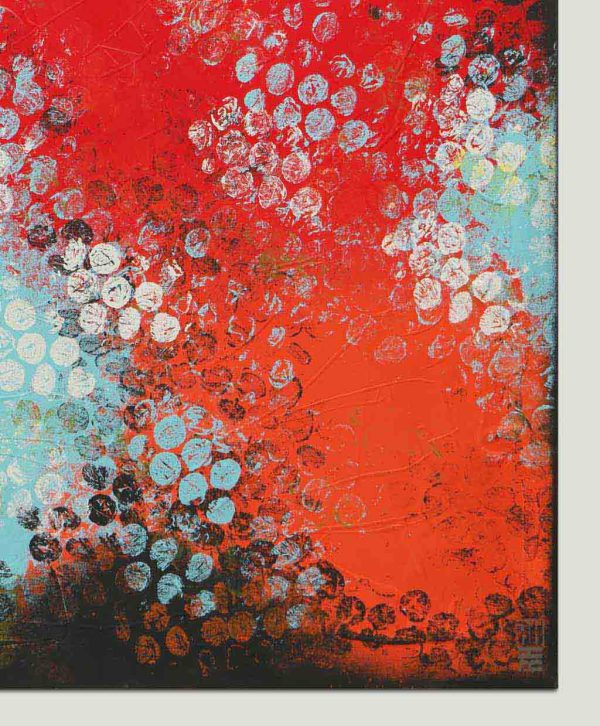 kleurrijk schilderij rood blauw boiling bubbles