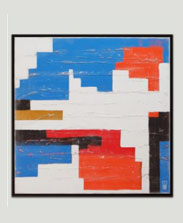 Abstracte schilderij Rood blauw