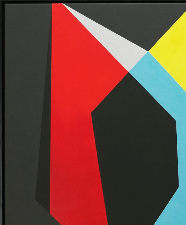Betaalbaar geometrisch schilderij in geel