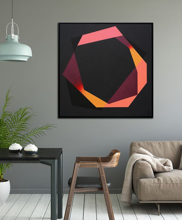 Betaalbaar schilderij met geometrisch vormen