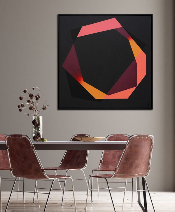 Betaalbaar schilderij met geometrisch vormen